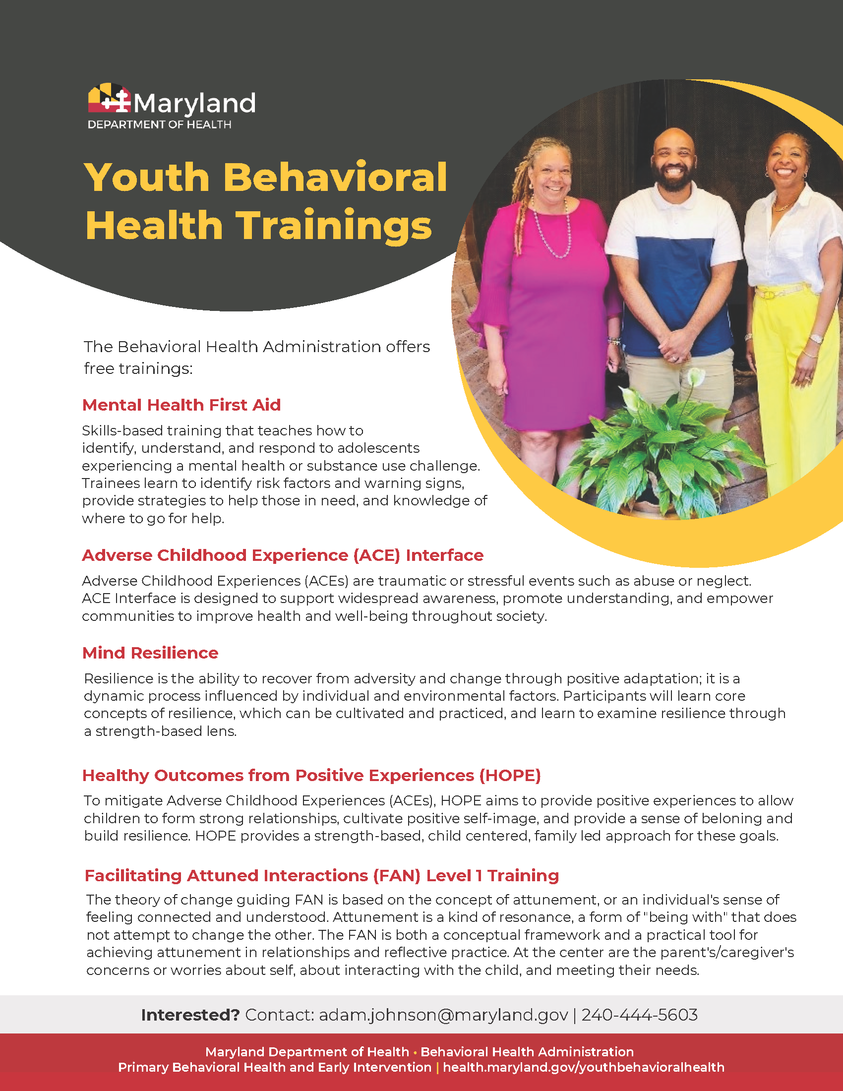 Youth Behavioral Health Trainings